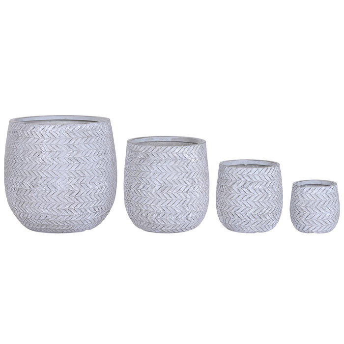 Home ESPRIT Set de 4 pots de fleurs Marron Gris Fibre Magnésium 50 x 50 x 54 cm Home ESPRIT Set de 4 pots de fleurs Marron Gris Fibre Magnésium 50 x 50 x 54 cm