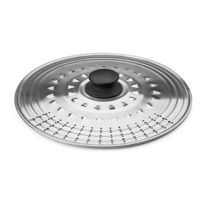 Ibili 714227 Couvercle universel acier inox avec trous, 22 x 24 x 26 cm - Pomo baquelite Ibili 714227 Couvercle universel acier inox avec trous, 22 x 24 x 26 cm - Pomo baquelite