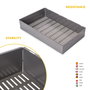 Emuca Kit panier métallique et rack ajustable Quartz pour armoires, glissières extension totale et à fermeture douce, Module 80cm, Finition Titane
