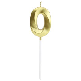 Party Time Bougie Anniversaire Chiffre 0 Or