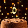 Party Time Bougie Anniversaire Chiffre 0 Or