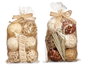 Giftdecor Lot de 6 Boules Décoratives Feuille Bois et Fibre Naturelle Blanc et Marron 22x40x9cm (Set de 12)
