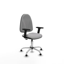 PIQUERAS Y CRESPO Chaise de bureau Algarra, tissu gris clair, base chromée