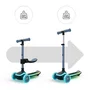 Kinderkraft RAKET UP 2 en 1 Trottinette Enfant avec siège pliable et roues LED, Bleu