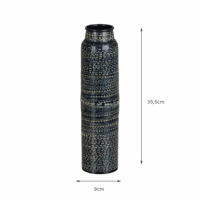 BigBuy Home Vase Noir Aluminium 9 x 9 x 35,5 cm BigBuy Home Vase Noir Aluminium 9 x 9 x 35,5 cm