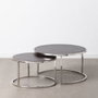 BigBuy Home Jeu de 2 tables basses Marron et Argenté
