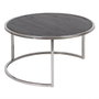 BigBuy Home Jeu de 2 tables basses Marron et Argenté