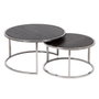 BigBuy Home Jeu de 2 tables basses Marron et Argenté