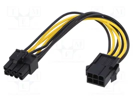 AKYGA Câble d'alimentation PCIe 6pin mâle vers PCIe 8pin femelle 0,2m