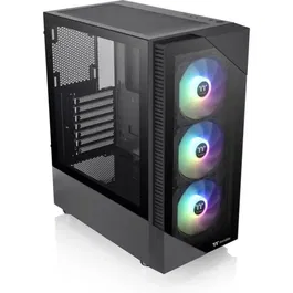 Thermaltake View 200 TG ARGB - Boîtier PC Moyen Tour Noir, ATX/Micro-ATX, 3 Ventilateurs ARGB 120mm, USB 3.0, Panneau en Verre Trempé