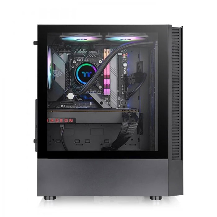 Thermaltake View 200 TG ARGB Boîtier PC Moyen Tour ATX Noir Panneau Verre Trempé 3 Ventilateurs 120mm