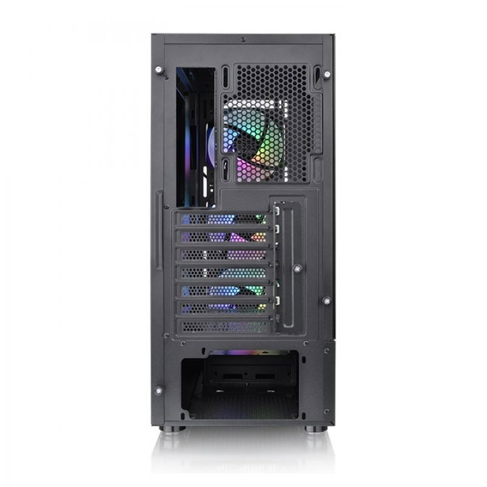 Thermaltake View 200 TG ARGB Boîtier PC Moyen Tour ATX Noir Panneau Verre Trempé 3 Ventilateurs 120mm