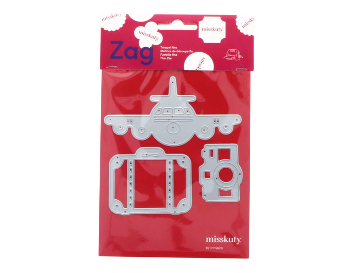 Misskuty Lot de 3 emporte-pièces fins ZAG Avion, Valise et Appareil Photo