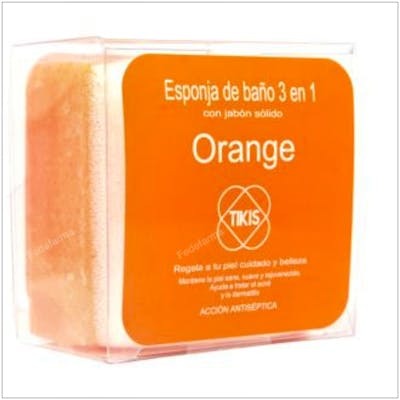 TIKIS Éponge Carrée avec Savon Orange 100 g TIKIS Éponge Carrée avec Savon Orange 100 g
