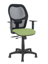 Chaise Alocén Synchrone/Traslack tissu Vert olive Maille Noir Structure polyamide noire Accoudoir 1D Sans appui-tête Roulettes en nylon 50 mm