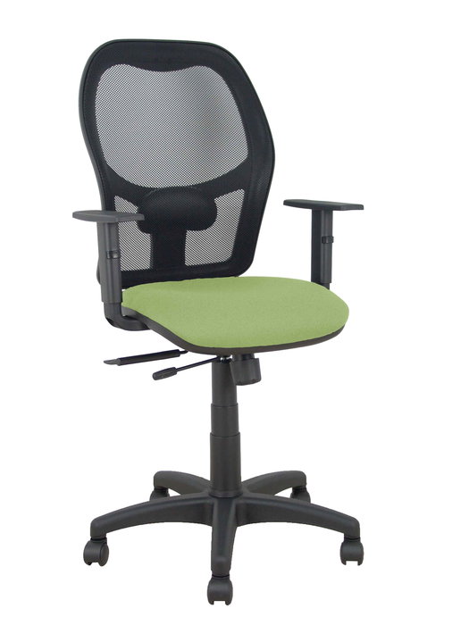 Chaise Alocén Synchrone/Traslack tissu Vert olive Maille Noir Structure polyamide noire Accoudoir 1D Sans appui-tête Roulettes en nylon 50 mm Chaise Alocén Synchrone/Traslack tissu Vert olive Maille Noir Structure polyamide noire Accoudoir 1D Sans appui-tête Roulettes en nylon 50 mm