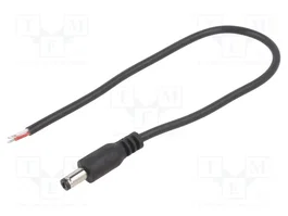 BQ CABLE Câble d'alimentation DC 5,5/2,1 droit noir 0,25m