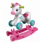 Clementoni - Licorne à bascule et à roues - Rose - Capteur de caresse et détecteur de mouvement - Jouet interactif évolutif pour enfant