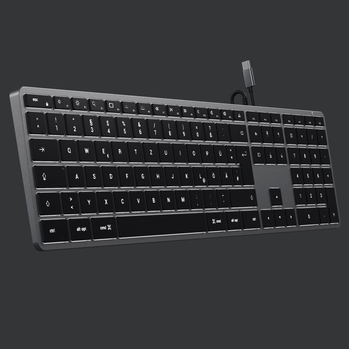 Satechi Slim W3 Clavier Filaire USB-C Rétroéclairé - Disposition Allemande (QWERTZ)