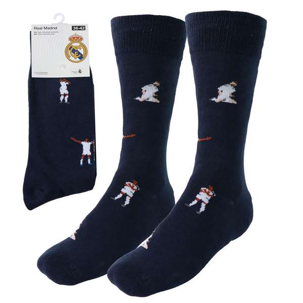 Cerdá Pack de 6 paires de chaussettes adulte Real Madrid, Taille 36/42 à 38/45, Couleur Bleu foncé - Réf. 6,6 Cerdá Pack de 6 paires de chaussettes adulte Real Madrid, Taille 36/42 à 38/45, Couleur Bleu foncé - Réf. 6,6