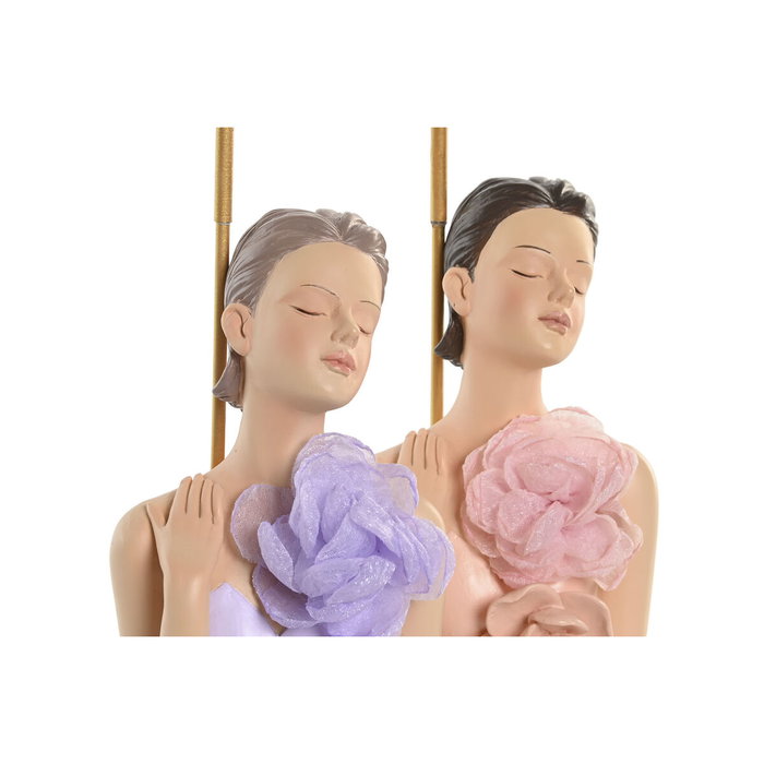 Porte-bijoux Home ESPRIT Corail Lila Métal Résine 12,5 X 8 X 34,5 CM (2 Unités)