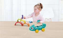 Creaciones Llopis - Jouet caméléon arc-en-ciel en polyester, dimensions 29x14x14 cm, pour enfants dès 3 ans