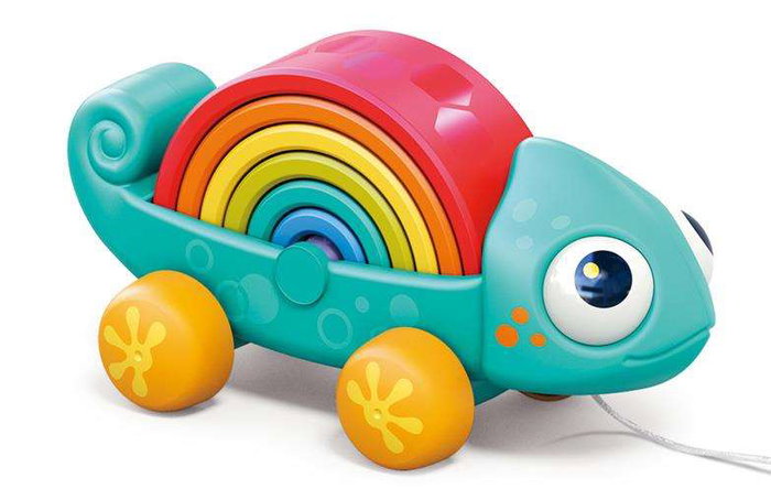 Creaciones Llopis - Jouet caméléon arc-en-ciel en polyester, dimensions 29x14x14 cm, pour enfants dès 3 ans