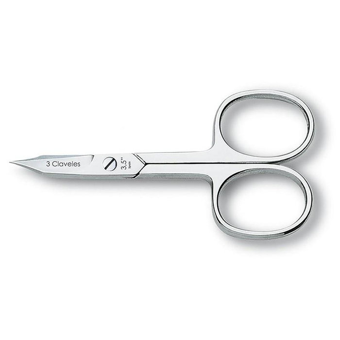 Tres Claveles - Ciseaux pour ongles et cuticules courbés 9 cm (3.5") en acier carbone D 3C Tres Claveles - Ciseaux pour ongles et cuticules courbés 9 cm (3.5") en acier carbone D 3C