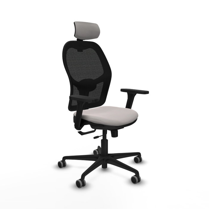 Piqueras Y Crespo Chaise de bureau Jorquera, Blanc/Noir, Mécanisme Sincro/Traslack, Bras 3D, Appui-tête 2D Piqueras Y Crespo Chaise de bureau Jorquera, Blanc/Noir, Mécanisme Sincro/Traslack, Bras 3D, Appui-tête 2D