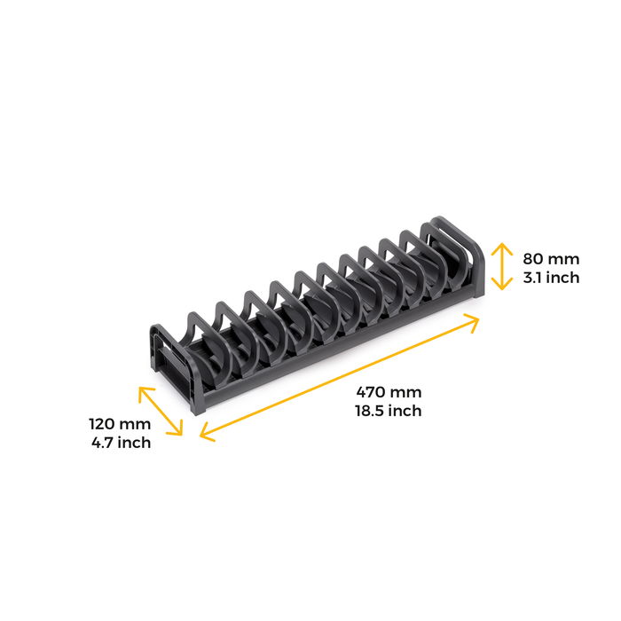 Emuca Orderbox Porte-assiettes pour tiroir, 120x470mm, Aluminium et Plastique, Gris antracite
