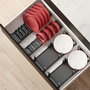 Emuca Orderbox Porte-assiettes pour tiroir, 120x470mm, Aluminium et Plastique, Gris antracite