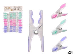 ARTE REGAL Set de 24 pinces à linge en silicone couleurs pastel 8cm