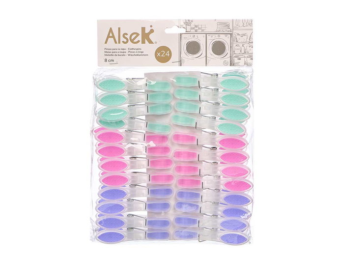 ARTE REGAL Set de 24 pinces à linge en silicone couleurs pastel 8cm ARTE REGAL Set de 24 pinces à linge en silicone couleurs pastel 8cm