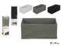 Kipit Boîte de Rangement Pliable 29 x 14 x 13 cm Assortie Tissu Non Tissé et Carton Blanc Gris Noir (Set de 24)