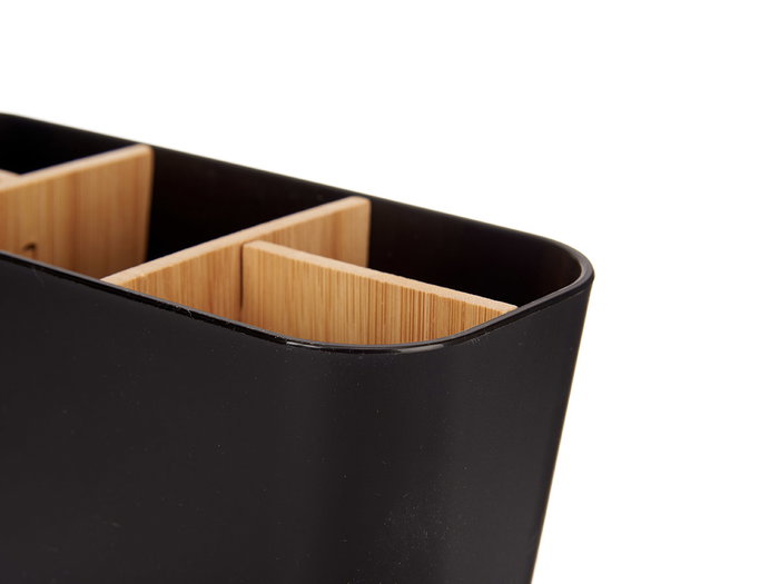 Berilo Organisateur Ovale 5 Compartiments Bambou Noir 21x10x8.8 cm (Set de 6)