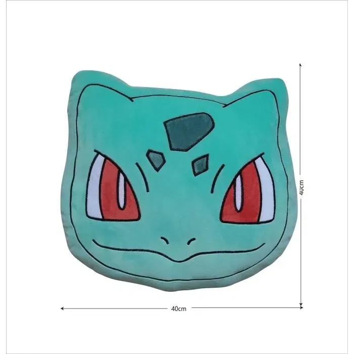Pokémon - Coussin décoratif 3D Bulbizarre - 40 cm en microfibre - Décoration pour chambre, salon ou espace de jeu - Coussin moelleux au toucher velours Pokémon - Coussin décoratif 3D Bulbizarre - 40 cm en microfibre - Décoration pour chambre, salon ou espace de jeu - Coussin moelleux au toucher velours