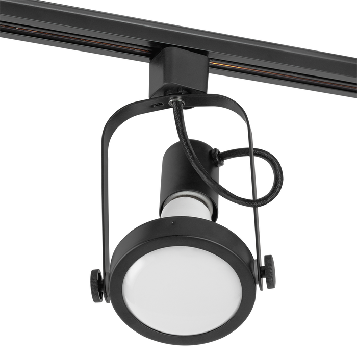 Projecteur sur rail monophasé E27 noir sans ampoule