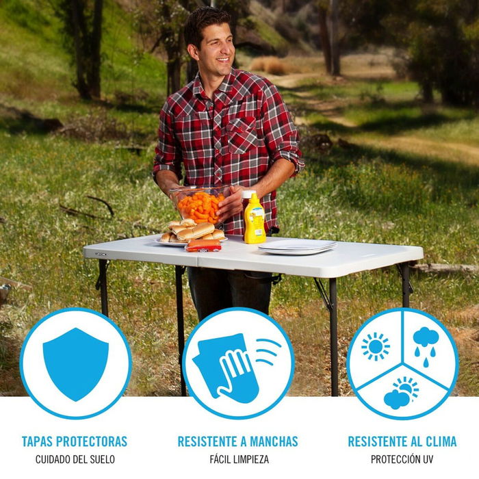 Table Piable Lifetime Blanc 122 x 91,5 x 61 cm Acier HDPE