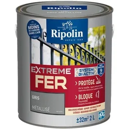 Ripolin 395994 - Peinture Antirouille pour Métal avec Sous-Couche Intégrée - Protection Contre la Corrosion et l'Humidité - Bidon 2 Litres