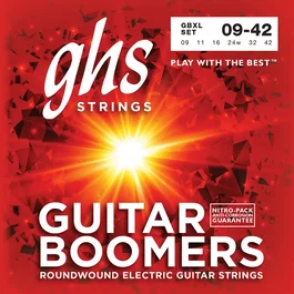 GHS Juego Eléctrica Boomers Nickel Extra Light 9-42 Ghs