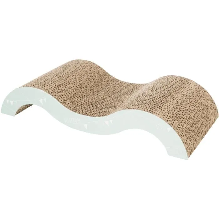 Trixie Onda Junior - Grattoir mural pour chat en carton recyclable - 38x7x18 cm - Couleur beige - Pour ongles sains et détente