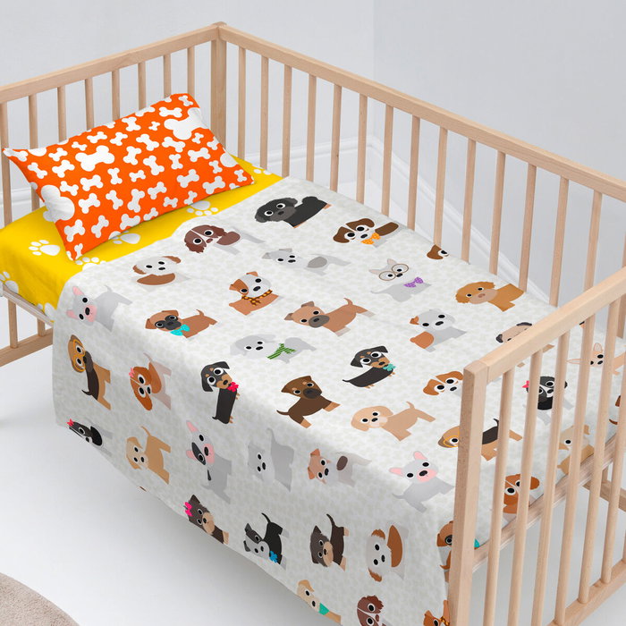 Jeu de draps pour berceau HappyFriday Multicouleur Lit de bébé Chien 2 Pièces Jeu de draps pour berceau HappyFriday Multicouleur Lit de bébé Chien 2 Pièces