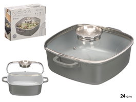 KINVARA Cacerola carrée induction forgée gris 24cm