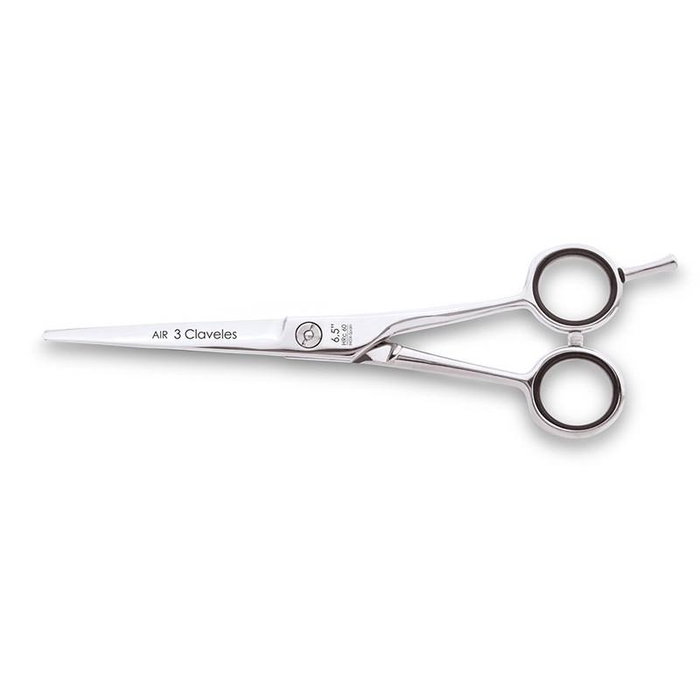Tres Claveles Tijera Peluquero Air - Ciseaux de coiffure professionnels en acier inoxydable forgé - Lame douce 6,5 pouces - Coupe 3 Claveles Tres Claveles Tijera Peluquero Air - Ciseaux de coiffure professionnels en acier inoxydable forgé - Lame douce 6,5 pouces - Coupe 3 Claveles