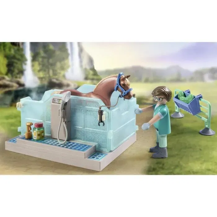 PLAYMOBIL 71352 - Horses of Waterfall - Vétérinaire et centre de thérapie équestre avec aquatrainer et accessoires - Jeu de construction pour enfant dès 5 ans