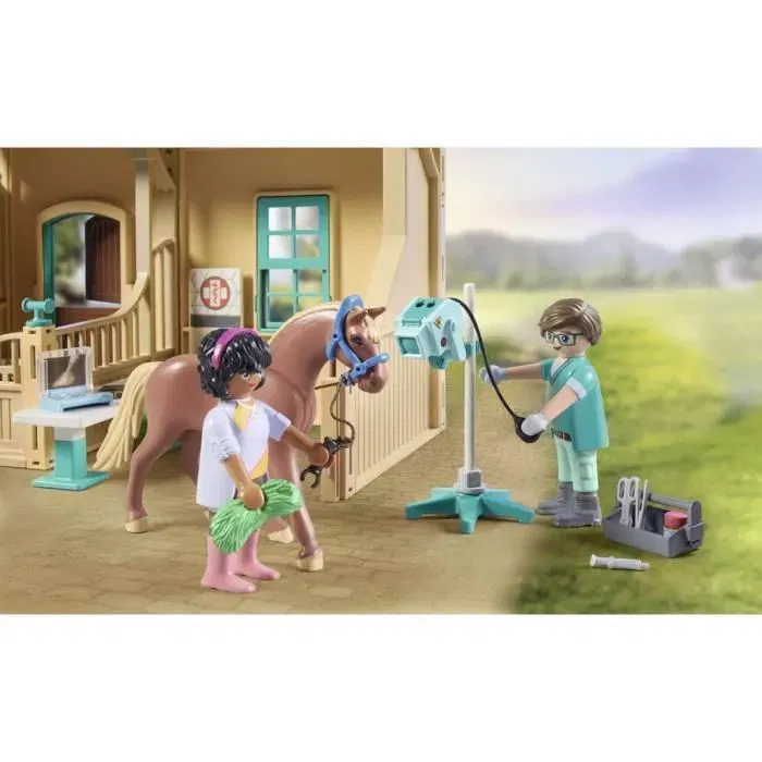 PLAYMOBIL 71352 - Horses of Waterfall - Vétérinaire et centre de thérapie équestre avec aquatrainer et accessoires - Jeu de construction pour enfant dès 5 ans