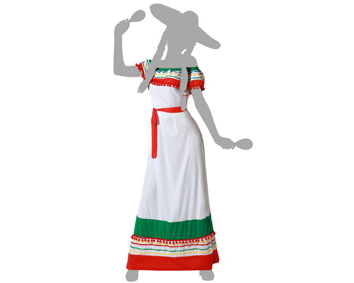 Atosa Déguisement Mexicain Tricolore Femme Adulte XS-S