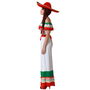 Déguisement Mexicaine Adulte Tricolor Femme XS-S - Robe de Fiesta en Polyester pour Carnaval et Fêtes Déguisées