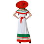 Déguisement Mexicaine Adulte Tricolor Femme XS-S - Robe de Fiesta en Polyester pour Carnaval et Fêtes Déguisées