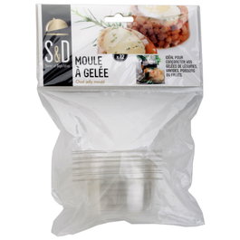 Saveur et Degustation Lot de 12 moules à gelée ovales en PVC